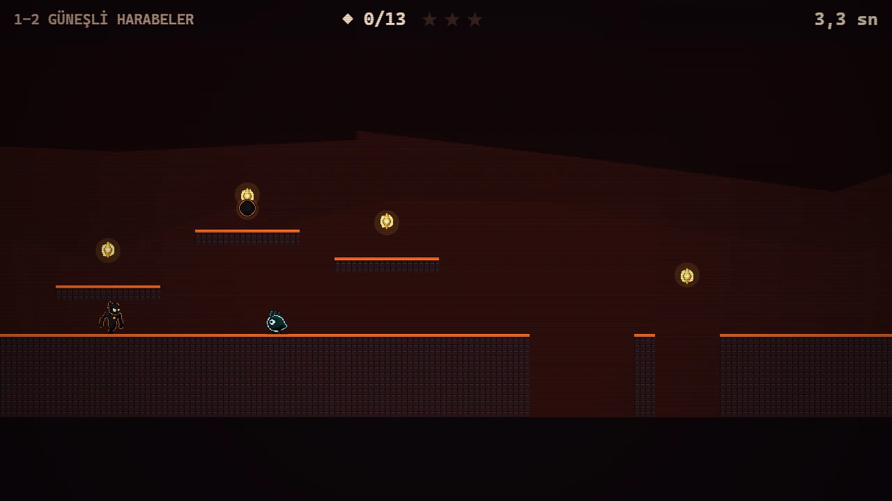 On the cartridge, 1-2 Sunny Ruins Run: Nova jumping, a Sprout Walker ahead and Embers on high platforms